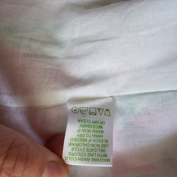 Lilly Pulitzer Strapless Dress Pink Green Floral Print Cotton Pleated Front‎ 4 - Picture 9 of 9